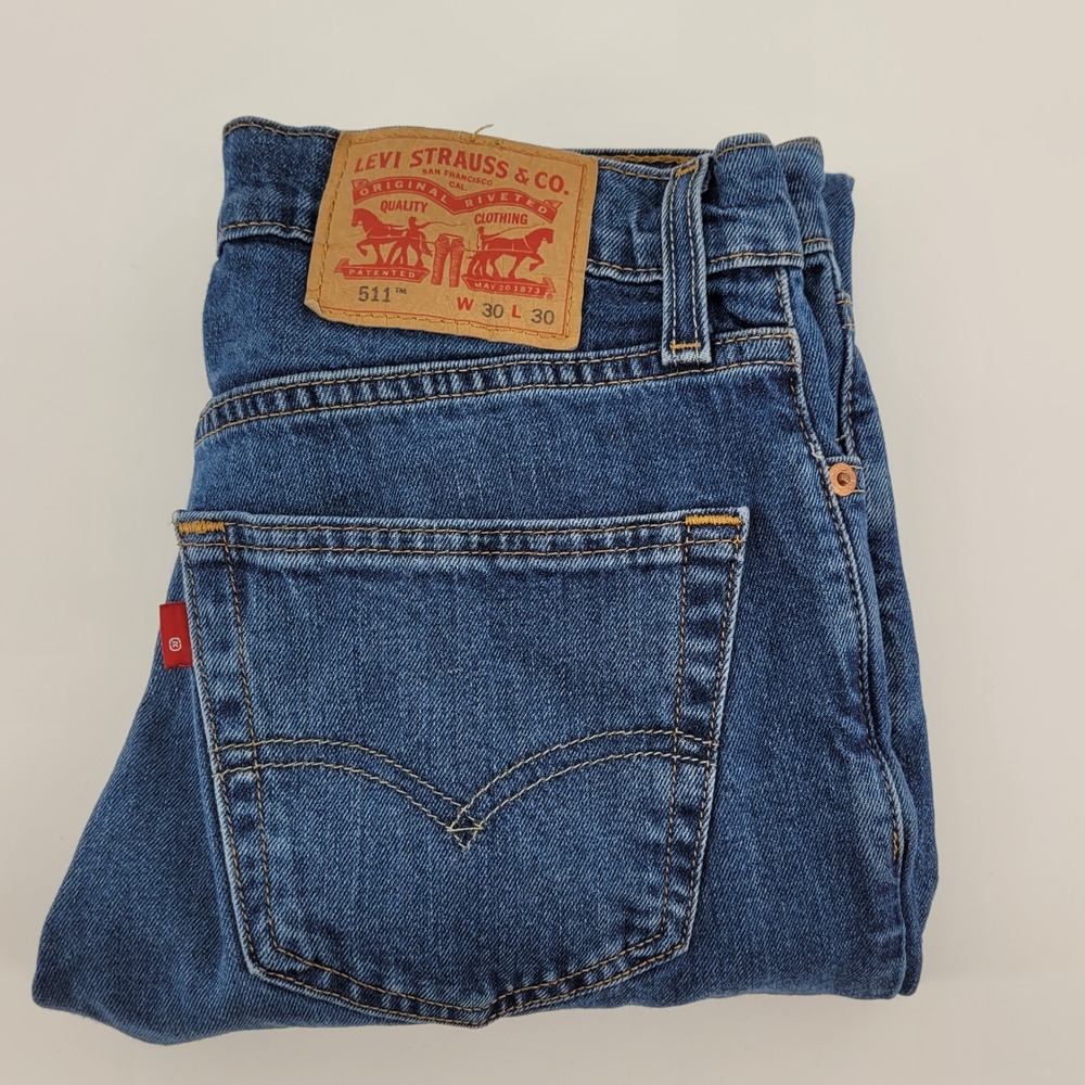 Levi's 511 Slim Fit Jeans‎ 30x30 Blue Denim Stretch Mens